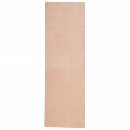 vidaXL Alfombra de pelo corto suave lavable HUARTE rosado 80x250 cm