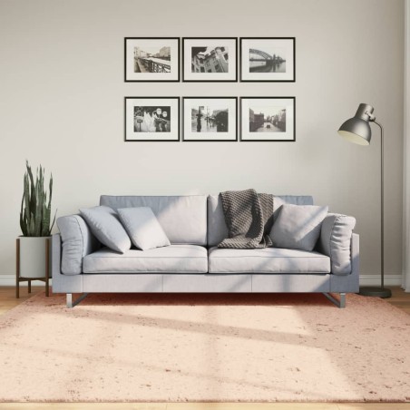 vidaXL Alfombra de pelo corto suave lavable HUARTE rosado 200x200 cm