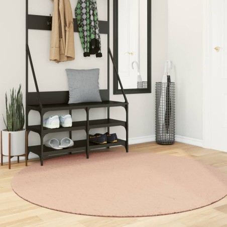 vidaXL Alfombra de pelo corto suave lavable HUARTE rosado Ø 160 cm