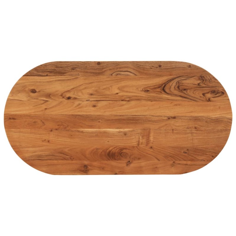vidaXL Tablero de mesa ovalado madera maciza de acacia 80x40x3,8 cm