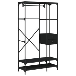 vidaXL Armario con cajones madera de ingeniería negro 100x40x180 cm