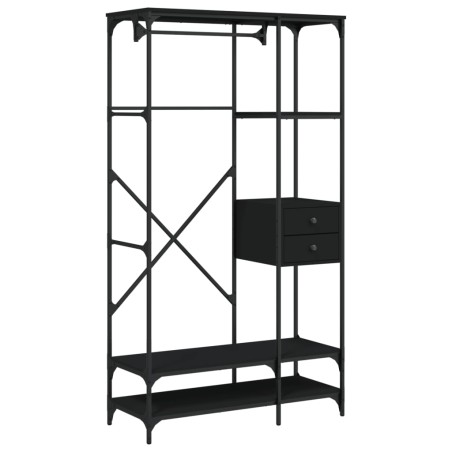 vidaXL Armario con cajones madera de ingeniería negro 100x40x180 cm
