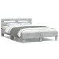 vidaXL Cama con cabecero madera de ingeniería gris hormigón 120x200 cm vidaXL Cama con cabecero madera de ingeniería gris hormigón 120x200 cm