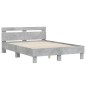 vidaXL Cama con cabecero madera de ingeniería gris hormigón 120x200 cm vidaXL Cama con cabecero madera de ingeniería gris hormigón 120x200 cm
