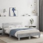 vidaXL Cama con cabecero madera de ingeniería gris hormigón 120x200 cm vidaXL Cama con cabecero madera de ingeniería gris hormigón 120x200 cm