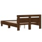vidaXL Cama con cabecero madera de ingeniería marrón roble 135x190 cm vidaXL Cama con cabecero madera de ingeniería marrón roble 135x190 cm