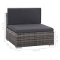 vidaXL Set de muebles de jardín 8 pzas y cojines ratán sintético gris vidaXL Set de muebles de jardín 8 pzas y cojines ratán sintético gris