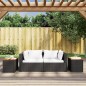 vidaXL Mesas auxiliares de jardín 2 uds ratán madera negro 55x34x37cm vidaXL Mesas auxiliares de jardín 2 uds ratán madera negro 55x34x37cm
