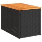 vidaXL Mesas auxiliares de jardín 2 uds ratán madera negro 55x34x37cm vidaXL Mesas auxiliares de jardín 2 uds ratán madera negro 55x34x37cm