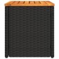 vidaXL Mesas auxiliares de jardín 2 uds ratán madera negro 55x34x37cm vidaXL Mesas auxiliares de jardín 2 uds ratán madera negro 55x34x37cm