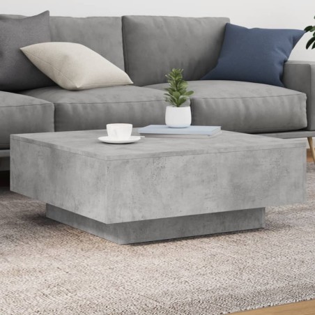 vidaXL Mesa de centro madera de ingeniería gris hormigón 80x80x31 cm