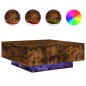 vidaXL Mesa de centro con luces LED roble ahumado 80x80x31 cm vidaXL Mesa de centro con luces LED roble ahumado 80x80x31 cm