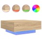 vidaXL Mesa de centro con luces LED roble Sonoma 80x80x31 cm vidaXL Mesa de centro con luces LED roble Sonoma 80x80x31 cm