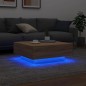 vidaXL Mesa de centro con luces LED roble Sonoma 80x80x31 cm vidaXL Mesa de centro con luces LED roble Sonoma 80x80x31 cm