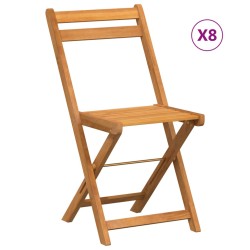 vidaXL Sillas de terraza plegables 8 uds madera maciza de acacia