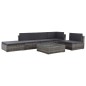 vidaXL Set de muebles de jardín 6 pzas y cojines ratán sintético gris vidaXL Set de muebles de jardín 6 pzas y cojines ratán sintético gris