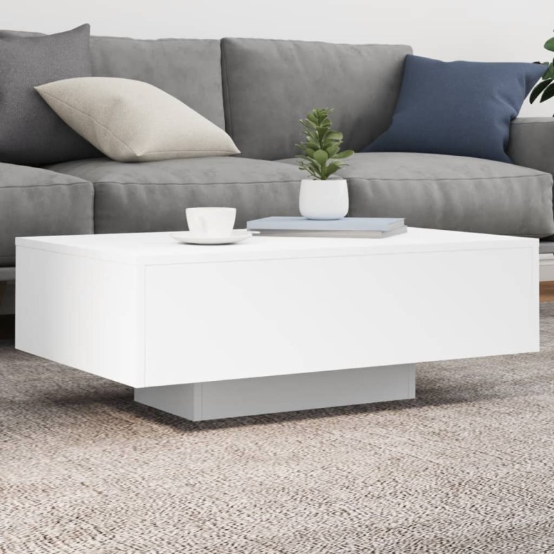 vidaXL Mesa de centro con luces LED blanco 85x55x31 cm vidaXL Mesa de centro con luces LED blanco 85x55x31 cm