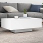 vidaXL Mesa de centro con luces LED blanco 85x55x31 cm vidaXL Mesa de centro con luces LED blanco 85x55x31 cm