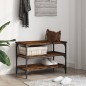 vidaXL Banco zapatero madera de ingeniería roble ahumado 70x38,5x49 cm vidaXL Banco zapatero madera de ingeniería roble ahumado 70x38,5x49 cm