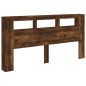 vidaXL Cabecero LED madera ingeniería roble ahumado 200x18,5x103,5 cm vidaXL Cabecero LED madera ingeniería roble ahumado 200x18,5x103,5 cm