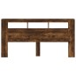 vidaXL Cabecero LED madera ingeniería roble ahumado 200x18,5x103,5 cm vidaXL Cabecero LED madera ingeniería roble ahumado 200x18,5x103,5 cm