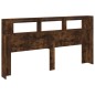 vidaXL Cabecero LED madera ingeniería roble ahumado 200x18,5x103,5 cm vidaXL Cabecero LED madera ingeniería roble ahumado 200x18,5x103,5 cm