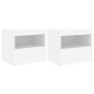 vidaXL Mesitas de noche con luces LED 2 unidades blanco 50x40x45 cm vidaXL Mesitas de noche con luces LED 2 unidades blanco 50x40x45 cm