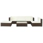 vidaXL Set muebles de jardín 6 piezas y cojines ratán sintético marrón vidaXL Set muebles de jardín 6 piezas y cojines ratán sintético marrón