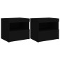 vidaXL Mesitas de noche con luces LED 2 unidades negro 50x40x45 cm vidaXL Mesitas de noche con luces LED 2 unidades negro 50x40x45 cm