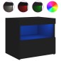 vidaXL Mesitas de noche con luces LED 2 unidades negro 50x40x45 cm vidaXL Mesitas de noche con luces LED 2 unidades negro 50x40x45 cm