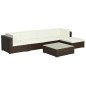 vidaXL Set muebles de jardín 6 piezas y cojines ratán sintético marrón vidaXL Set muebles de jardín 6 piezas y cojines ratán sintético marrón