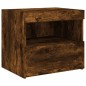 vidaXL Mesitas de noche con luces LED 2 uds roble ahumado 50x40x45 cm vidaXL Mesitas de noche con luces LED 2 uds roble ahumado 50x40x45 cm