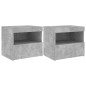 vidaXL Mesitas de noche con luces LED 2 uds gris hormigón 50x40x45 cm vidaXL Mesitas de noche con luces LED 2 uds gris hormigón 50x40x45 cm