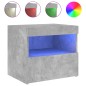 vidaXL Mesitas de noche con luces LED 2 uds gris hormigón 50x40x45 cm vidaXL Mesitas de noche con luces LED 2 uds gris hormigón 50x40x45 cm