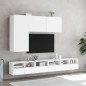 vidaXL Muebles TV de pared 2 uds madera ingeniería blanco 60x30x30 cm
