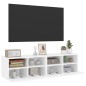 vidaXL Muebles TV de pared 2 uds madera ingeniería blanco 60x30x30 cm