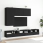 vidaXL Muebles de TV de pared 2 uds madera ingeniería negro 60x30x30cm