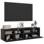 vidaXL Muebles de TV de pared 2 uds madera ingeniería negro 60x30x30cm