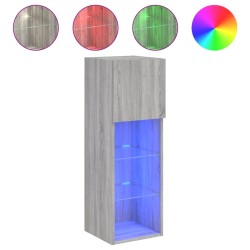 vidaXL Mueble para TV con luces LED gris Sonoma 30,5x30x90 cm