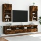 vidaXL Mueble para TV con luces LED roble ahumado 40,5x30x90 cm