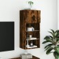 vidaXL Mueble para TV con luces LED roble ahumado 40,5x30x90 cm