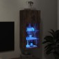 vidaXL Mueble para TV con luces LED roble ahumado 40,5x30x90 cm
