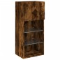 vidaXL Mueble para TV con luces LED roble ahumado 40,5x30x90 cm