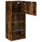 vidaXL Mueble para TV con luces LED roble ahumado 40,5x30x90 cm