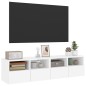 vidaXL Muebles TV de pared 2 uds madera ingeniería blanco 60x30x30 cm
