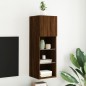 vidaXL Mueble para TV con luces LED roble marrón 30,5x30x90 cm