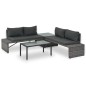 vidaXL Set de salón para jardín 3 pzs y cojines ratán sintético gris vidaXL Set de salón para jardín 3 pzs y cojines ratán sintético gris