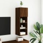 vidaXL Mueble para TV con luces LED roble marrón 30,5x30x90 cm