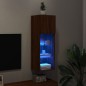 vidaXL Mueble para TV con luces LED roble marrón 30,5x30x90 cm