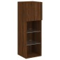 vidaXL Mueble para TV con luces LED roble marrón 30,5x30x90 cm
